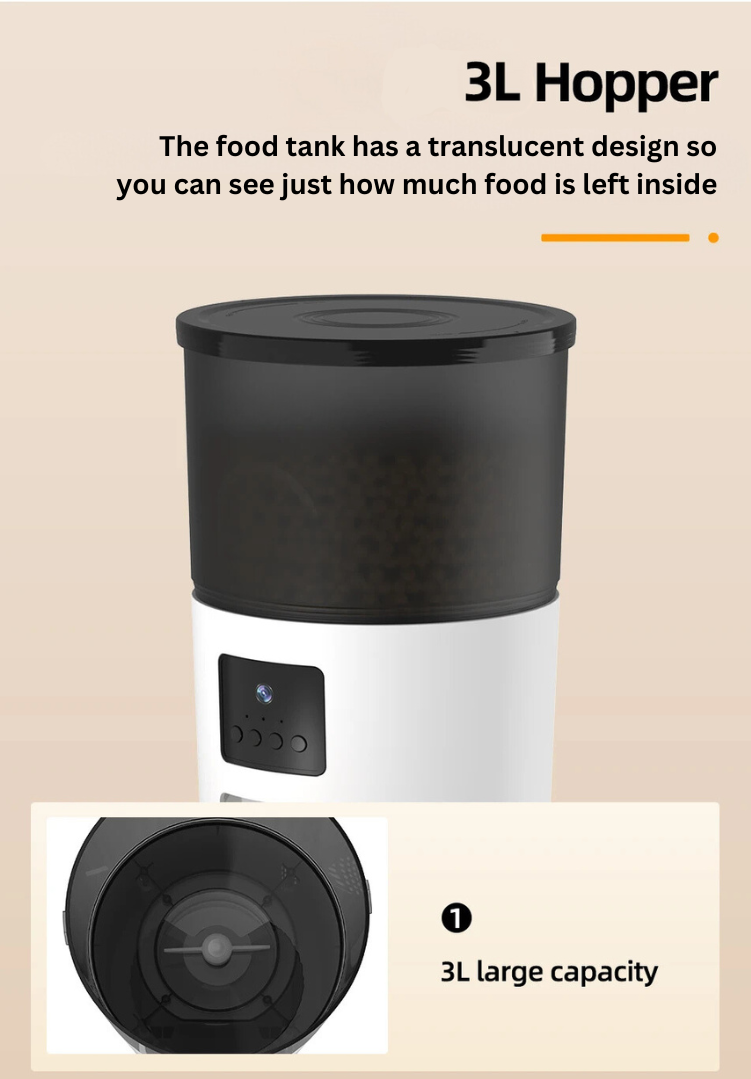 Smart Pet Feeder with Camera & Speaker