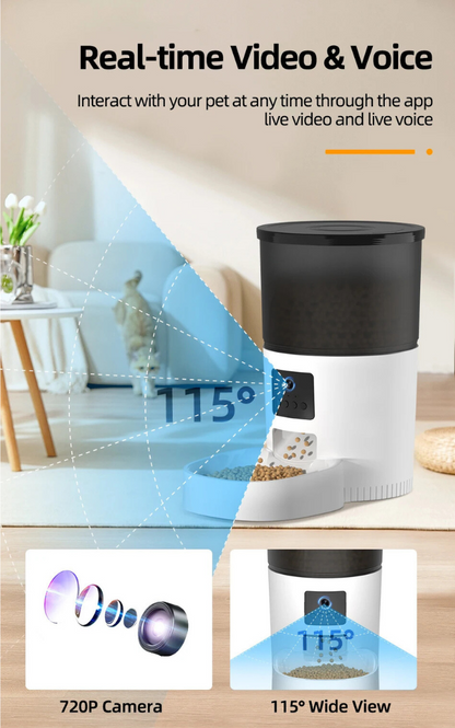 Smart Pet Feeder with Camera & Speaker