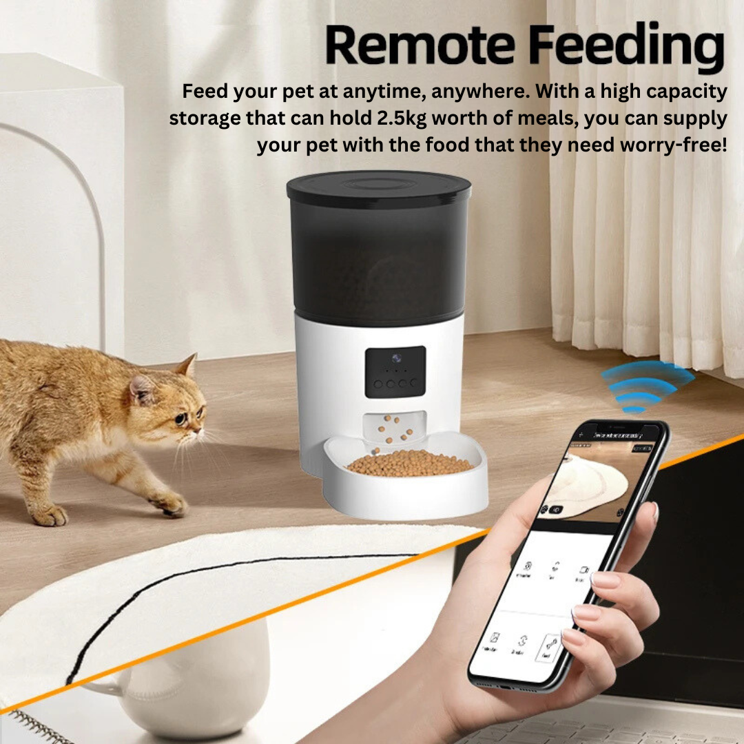 Smart Pet Feeder with Camera & Speaker