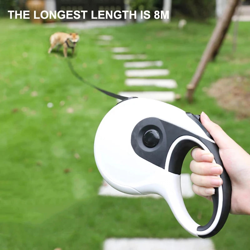 Retractable Pet Leash with Poop Bag Dispenser