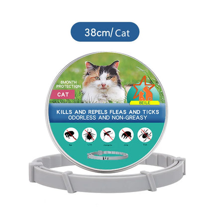 Anti-flea and anti-tick pet collar for cats and dogs, effective for both your cat and dog.