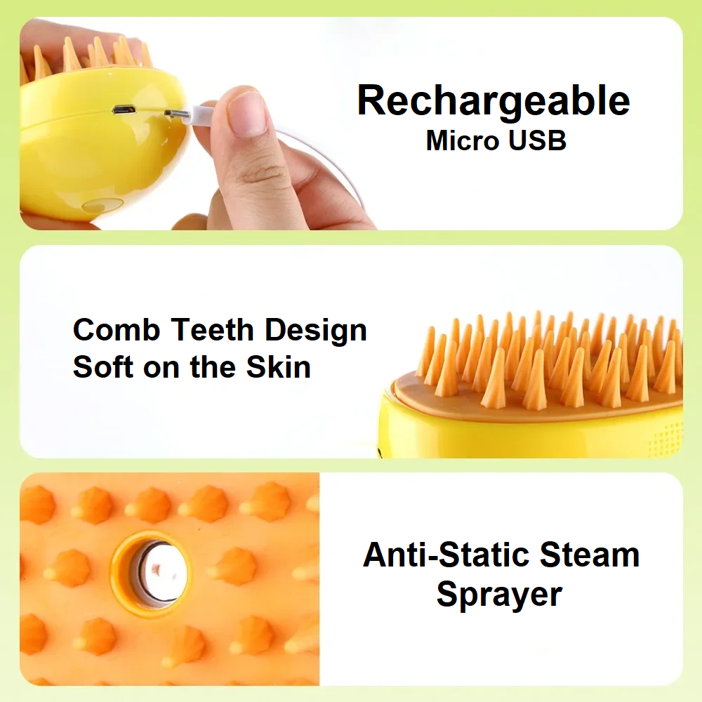 Pet Grooming Steam Brush