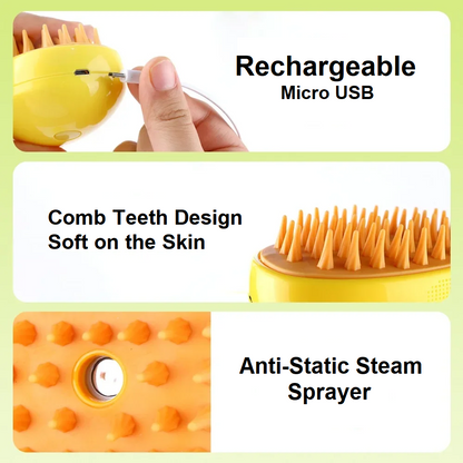 Pet Grooming Steam Brush