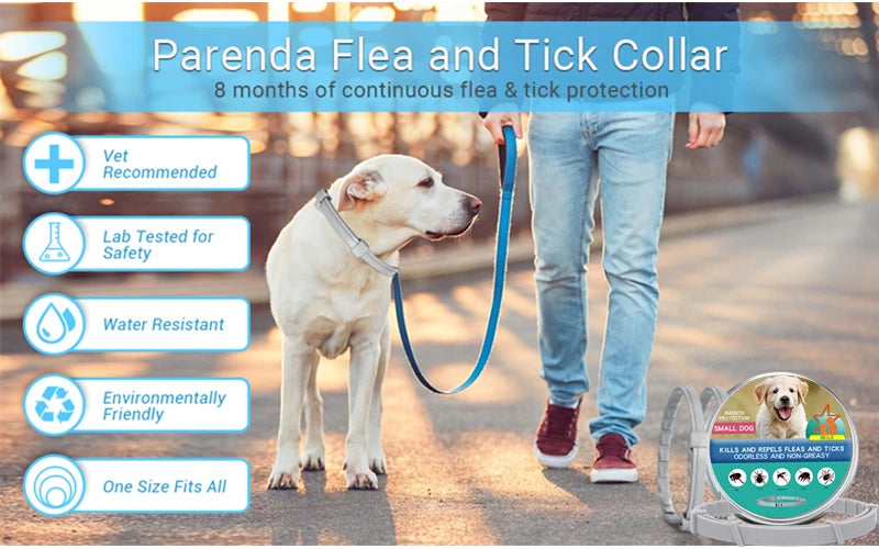 Anti flea and tick pet collar for cats and dogs, effective for both your cat and dog.